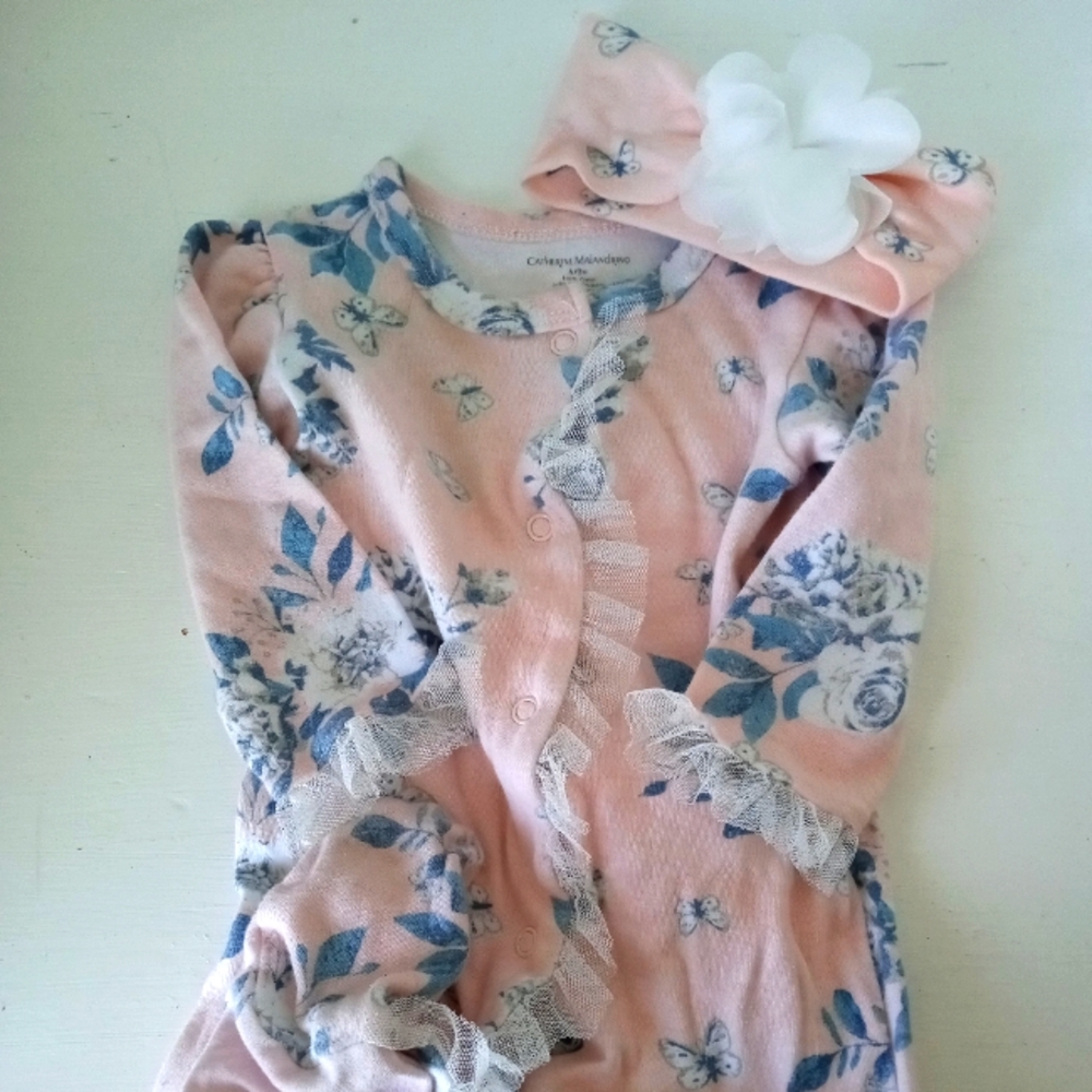 BOGO Free Catherine Malandrino One piece footie with headband